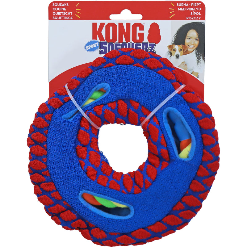 Hondenspeelgoed Kong hond Sneakerz sport disc met touw, medium