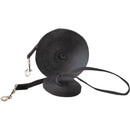 Nylon looplijn met handvat en muskaton 15 mm x 4,5/ 9 meter, zwart.