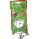 Metalen hooi- of groenvoerballen met bel chroom