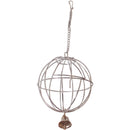 Metalen hooi- of groenvoerballen met bel chroom