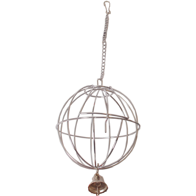 Metalen hooi- of groenvoerballen met bel chroom