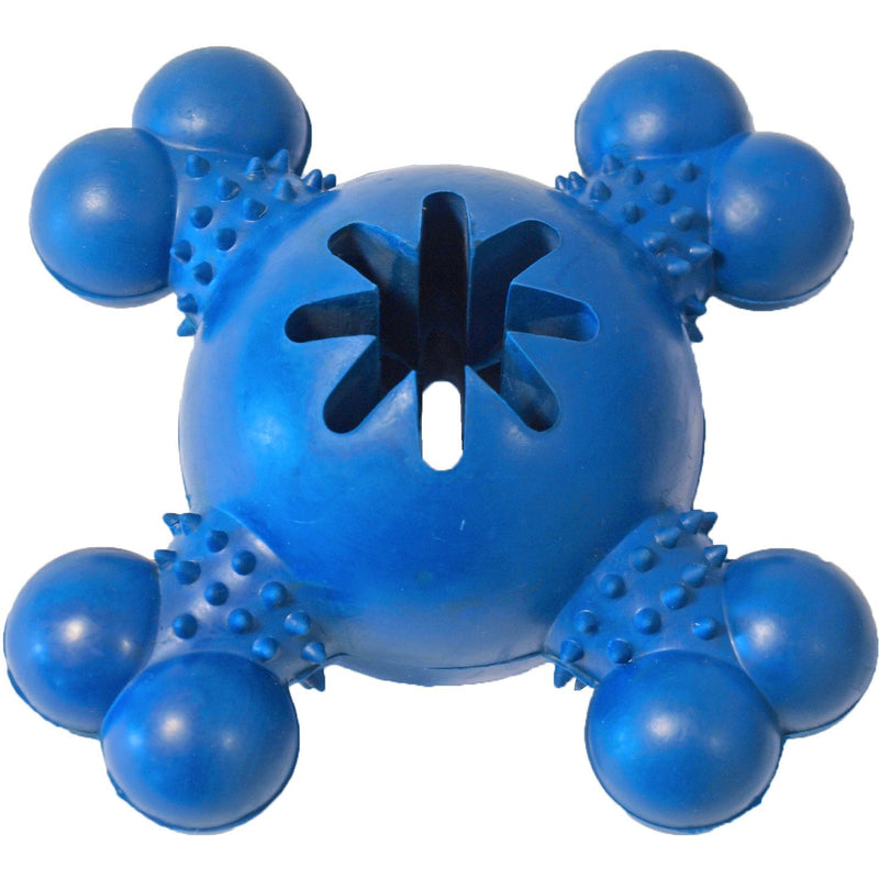 Boon hondenspeelgoed rubber X-bot snackbal 12 cm, blauw.