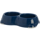 Boon Moderna plastic katten eet/drinkbakbak dubbel 'Smarty' 2, Blauw - Dierplezier.nl