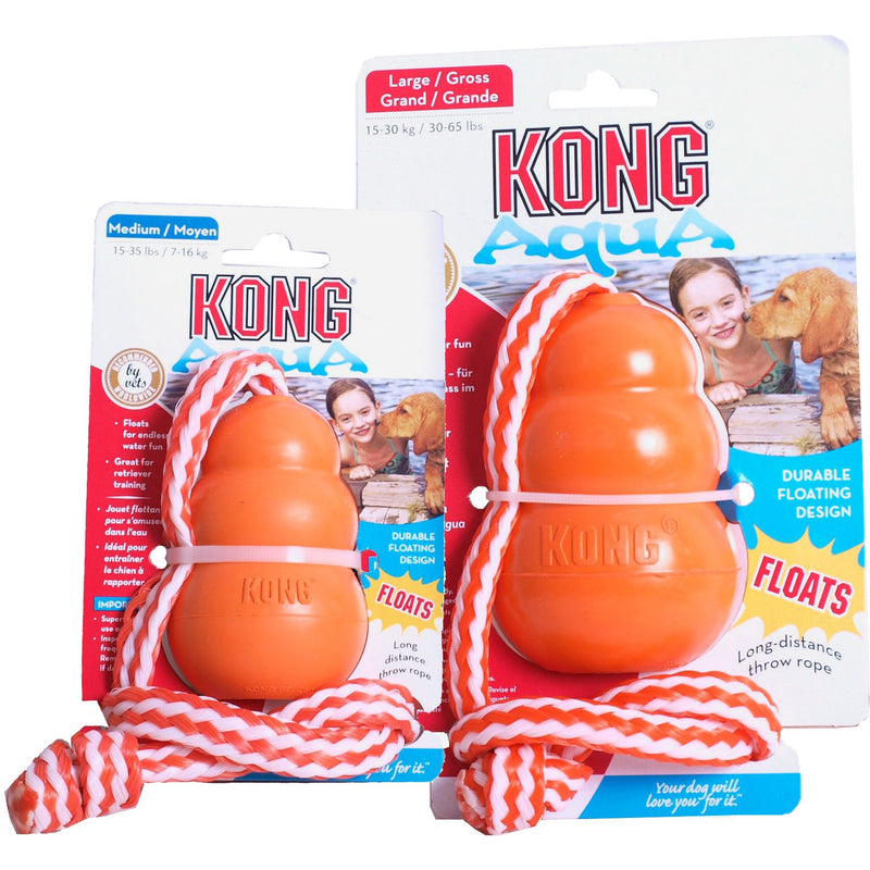 Kong hond 'Aqua', met touw medium. (drijvend)