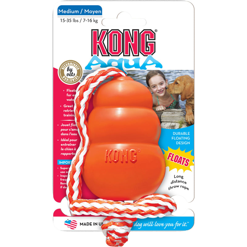 Kong hond 'Aqua', met touw medium. (drijvend)