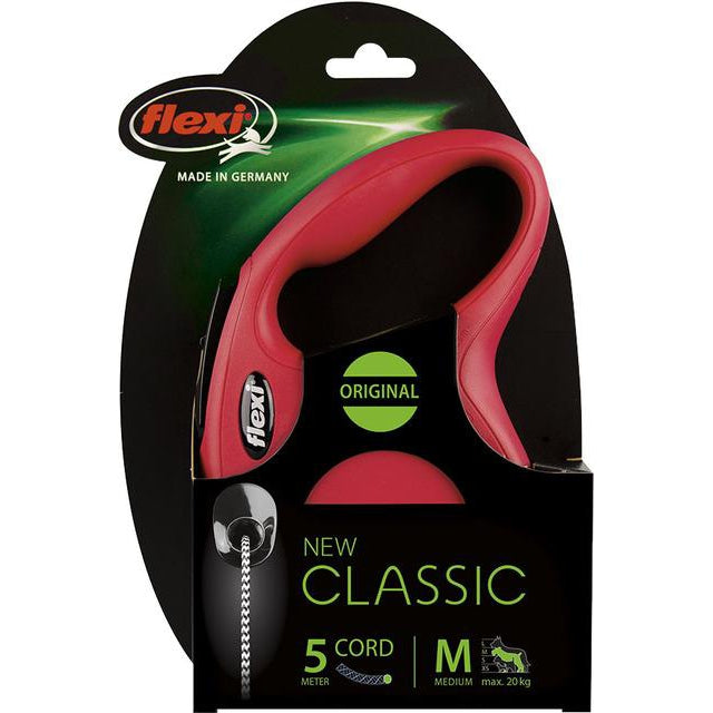 Flexi rollijn CLASSIC cord M, rood. (5 meter) - Dierplezier.nl