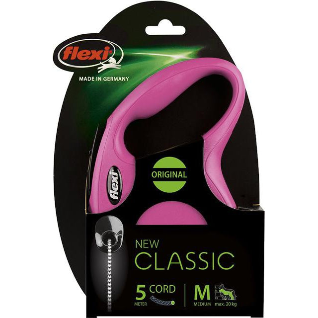 Flexi rollijn CLASSIC cord M, roze. (5 meter) - Dierplezier.nl