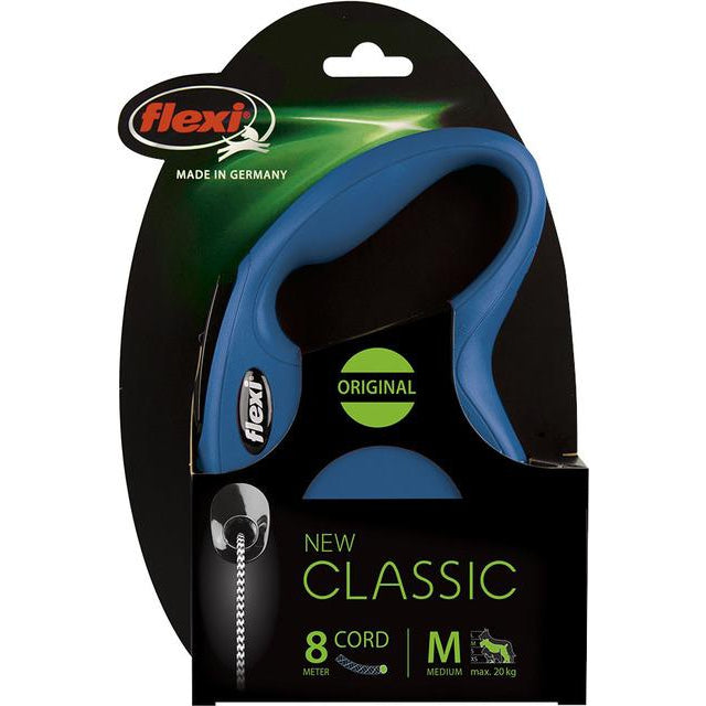 Flexi rollijn CLASSIC cord M, blauw. (8 meter) - Dierplezier.nl