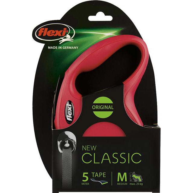 Flexi rollijn CLASSIC tape M, 5 meter rood. - Dierplezier.nl