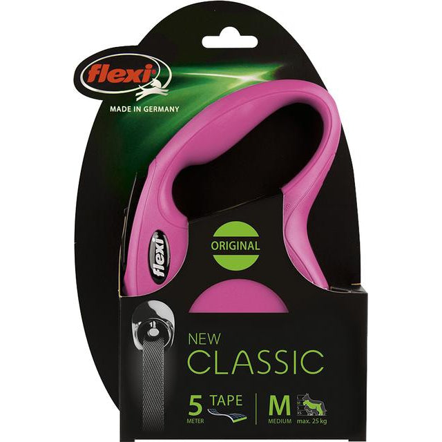 Flexi rollijn CLASSIC tape M, 5 meter roze. - Dierplezier.nl