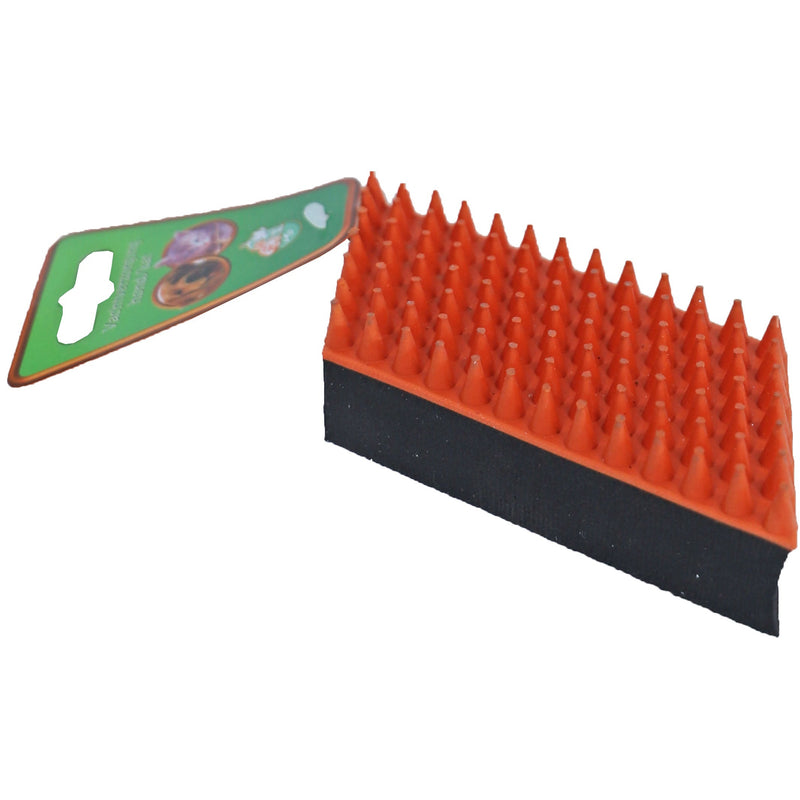 Boon massageborstel rubber oranje/zwart, 13 cm.