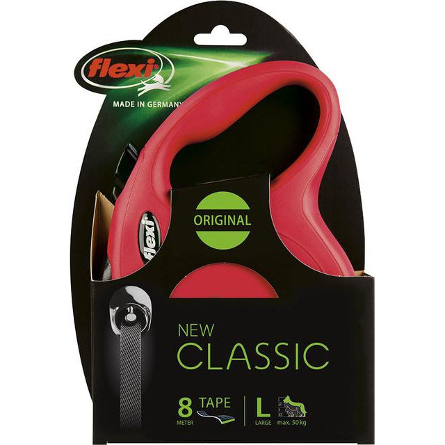 Flexi rollijn CLASSIC tape L, rood. (8 meter) - Dierplezier.nl