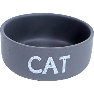 Katten voer/water bakken Boon eetbak steen CAT mat matgrijs 12 cm.