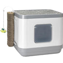 Plastic kattentoilet/slaapmand 'Cat Concept', grijs. Afmeting: 48x40x43 cm. - Dierplezier.nl