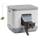 Plastic kattentoilet/slaapmand 'Cat Concept', grijs. Afmeting: 48x40x43 cm. - Dierplezier.nl