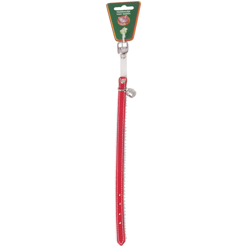 Boon Kattenhalsband leer + gevoerd, rood.