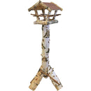 Voederhuis berken speciaal met dakleer dak. - Dierplezier.nl