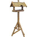 Voederhuis bruin stulp met stro dak. - Dierplezier.nl