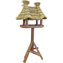 Voederhuis bruin villa de luxe met stro dak. - Dierplezier.nl