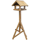 Voederhuis bruin huismodel met geribbeld houten dak. - Dierplezier.nl