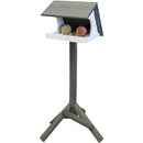 Vogelhuis Buitenvogel  Wintervogelhuis Voederplateau Mona met dak en pindakaaspot houder, grijs/wit.