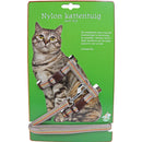 Katten tuig Nylon kattentuig met lijn en stiksel, mocca.