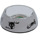 Boon Katten Water Voerbak plastic/RVS kitty cat taupe 14 Cm - Dierplezier.nl