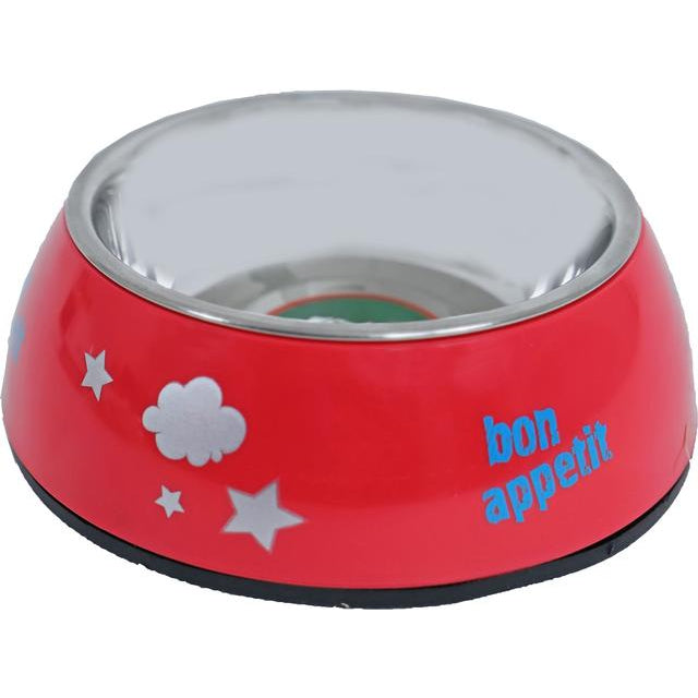 Boon Katten Water Voerbak plastic/RVS bon appetit, 14 cm roze - Dierplezier.nl