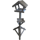 Vogelhuis Buitenvogel  Wintervogelhuis Voederhuis Spookje grijs met ribdak en voederplateau.