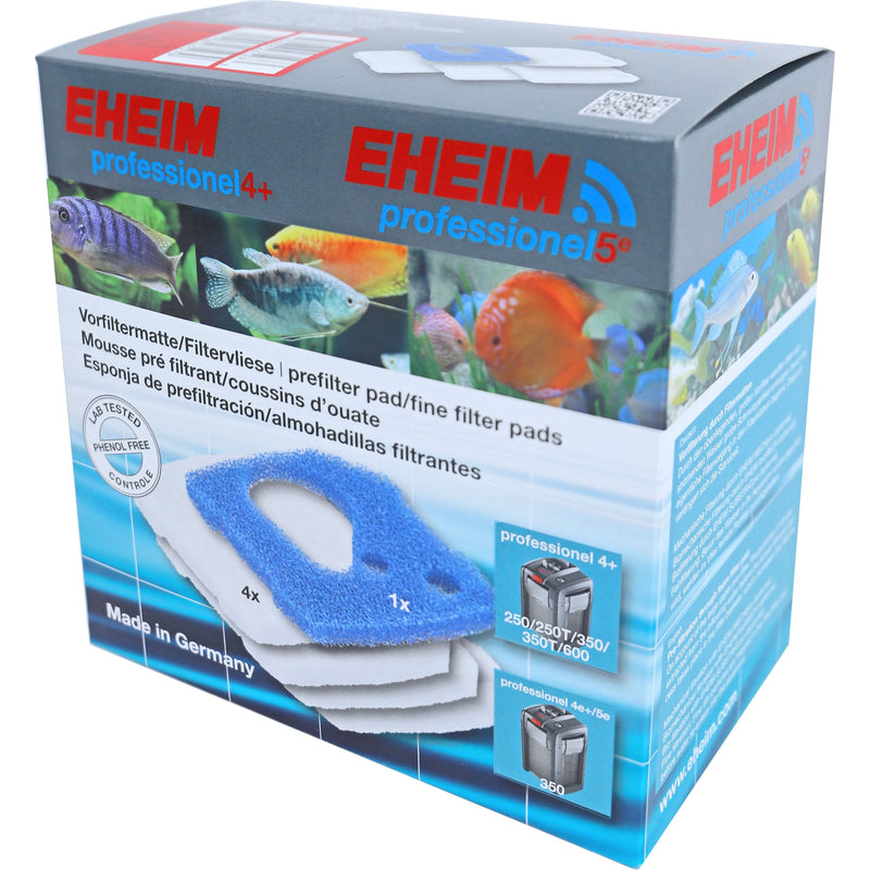 Eheim 4x filterspons,1x patroon voor Professional 4+ 250, 250T, 350, 350T, 600, Professional 4e+ 350 en Professional 5e 350.