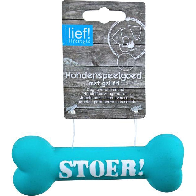 lief! Boys hondenspeelgoed latex bot 'Stoer' 14 Cm - Dierplezier.nl