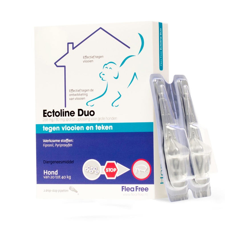 Ectoline Duo tegen vlooien en teken voor de honden 20-40 Kg - Dierplezier.nl