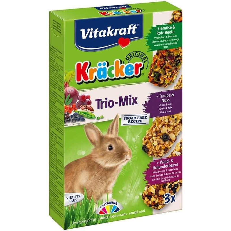 Kräcker Trio-Mix konijn met groente/noot/bosbessen