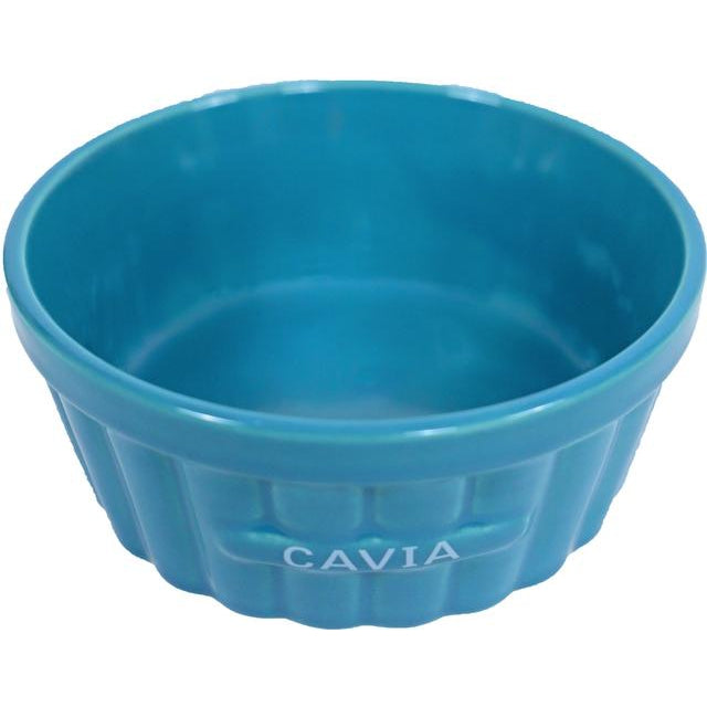 Cavia eetbak steen ribbel blauw, 12 cm. - Dierplezier.nl