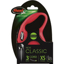 Flexi rollijn CLASSIC cord XS, 3 meter rood. - Dierplezier.nl