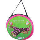 Speeltunnel nylon 'Y' model 85x25 cm, zwart/roze. - Dierplezier.nl