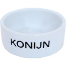 Konijnen-eetbak steen wit, Ø 12 cm. - Dierplezier.nl