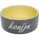 Konijnen-eetbak steen Ø 12 cm, grijs. - Dierplezier.nl