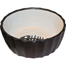 Katteneetbak zwart/wit met vis, Ø 11 cm - Dierplezier.nl