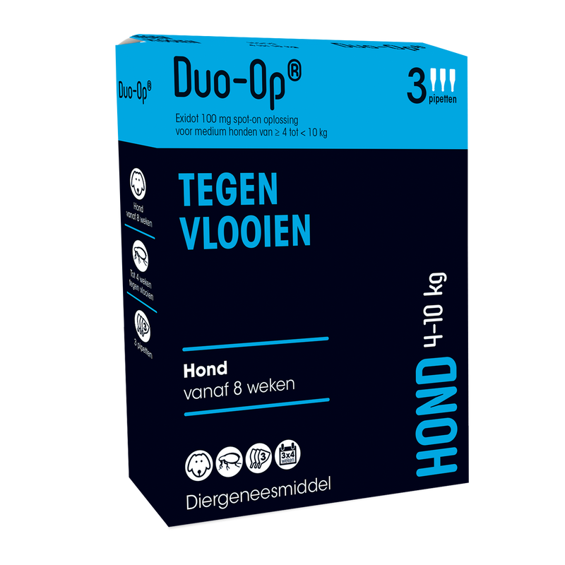 Vlooien Duo-Op hond van 4 -10 Kg