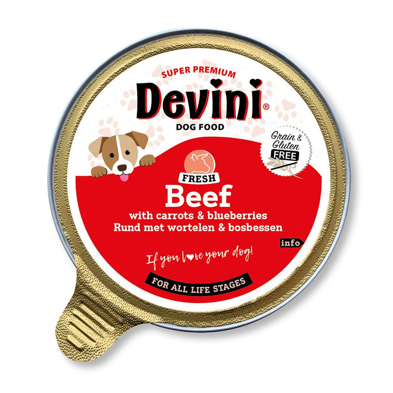 Honden voeding Devini Rundvlees voor Honden 85g