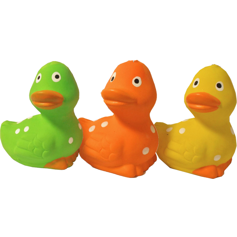 Hondenspeelgoed latex eenden  9 cm.